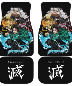 Demon Slayer Car Car Floor Mats, Tanjiro Nezuko Zenitsu Inosuke Car Mats, Kimetsu No Yaiba Car Mats, Anime Car Accessories