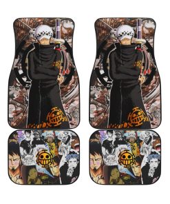 One Piece Car Floor Mats, Law Mix Manga Car Floor Mats, Anime Car Accessories