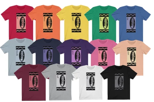 Group Crayon Shirts | Matching Crayon Box Colors Halloween Costume Shirt | Family, Teachers, Softball team, Soccer Tournament | All sizes