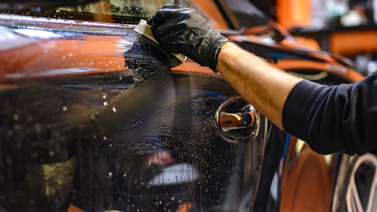 Leather Car Seat Cleaner Brush Technique Applying leather car seat cleaner foam with a horsehair detailing brush
